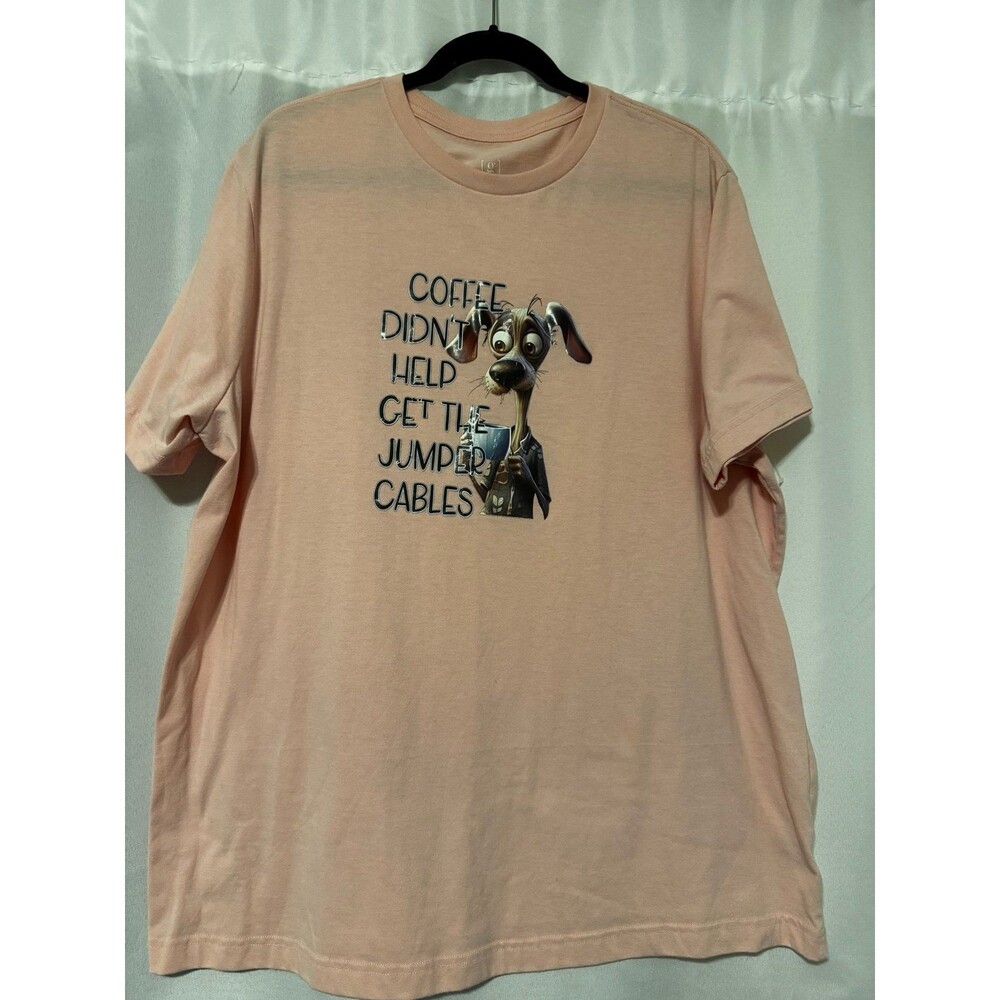 T-shirt with dog drink coffee